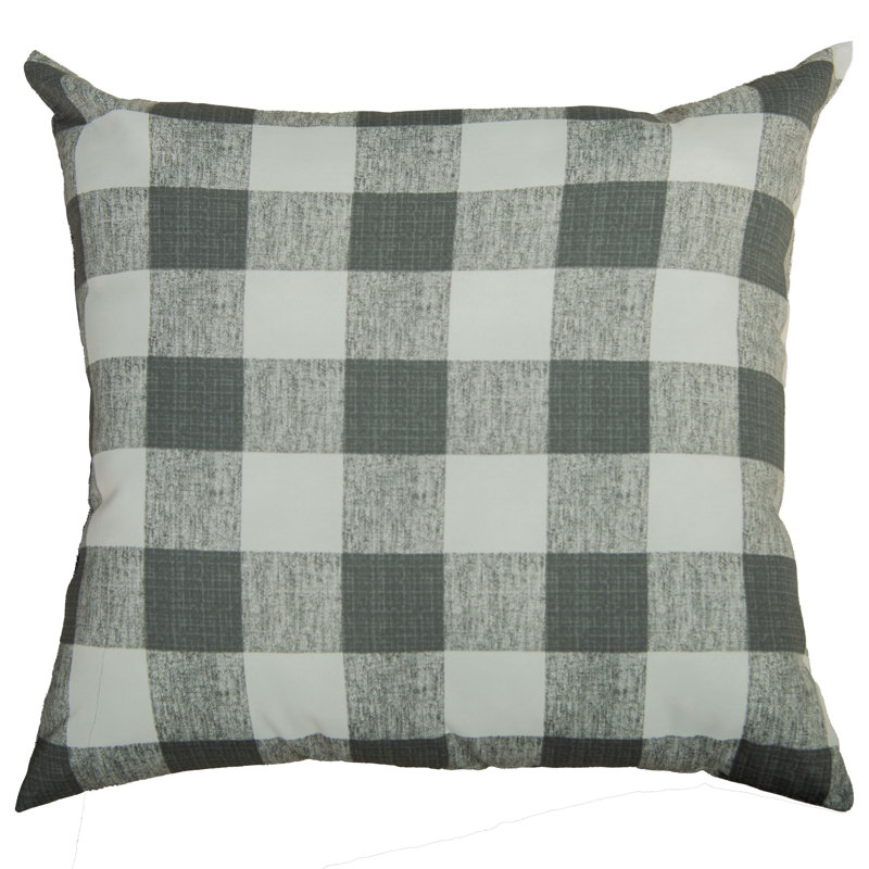 Housse et insert de coussin décoratif carré en polyester , Blanc / gris