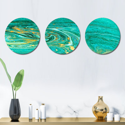 Ensemble de 3 décorations murales marbrées à texture ondulée I