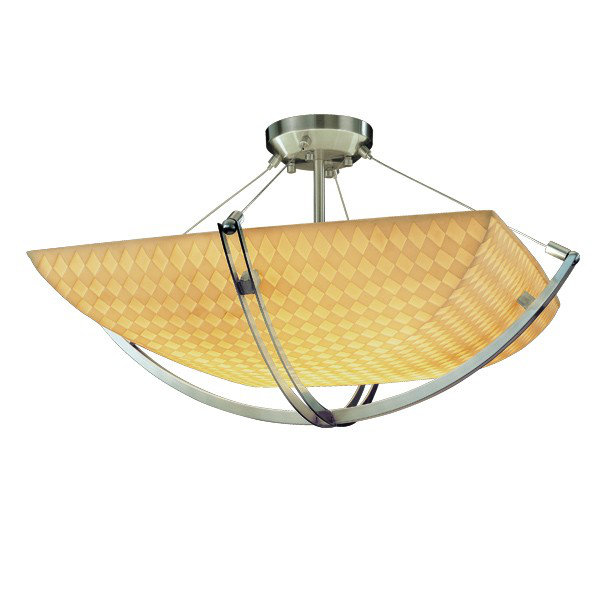 Porcelina™ Faux Porcelain Resin Flush Mount, Banana Leaf, Brushed Nickel