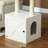 White  Cat Tree With Litter Box Enclosure