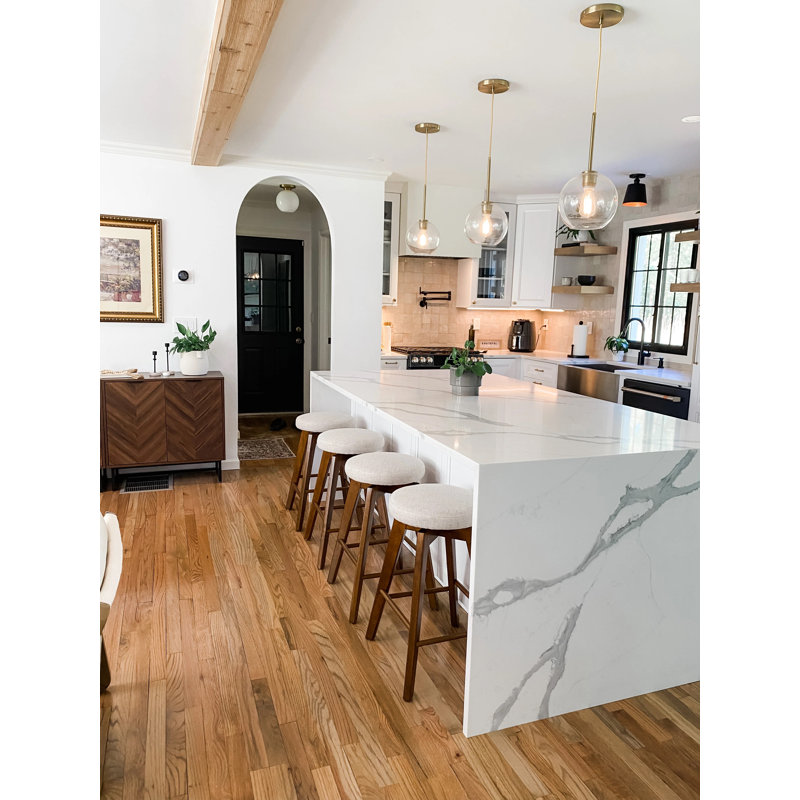 Amalia 26'' Antique Coffee and Natural Wheat Swivel Counter Stools