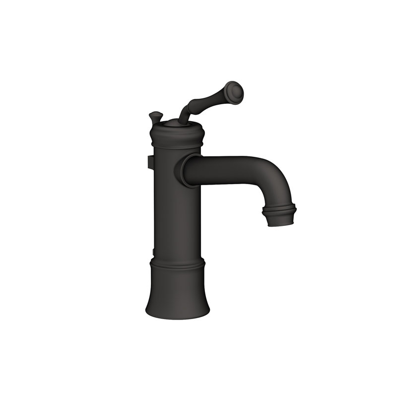 Astor Single Hole Bathroom Faucet with Drain Assembly, Flat Black