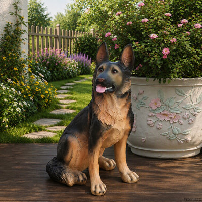 Statue extérieure de berger allemand pour jardin