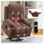 Brown Fabric Power Lift Recliner Chair with Heat and Massage Functions