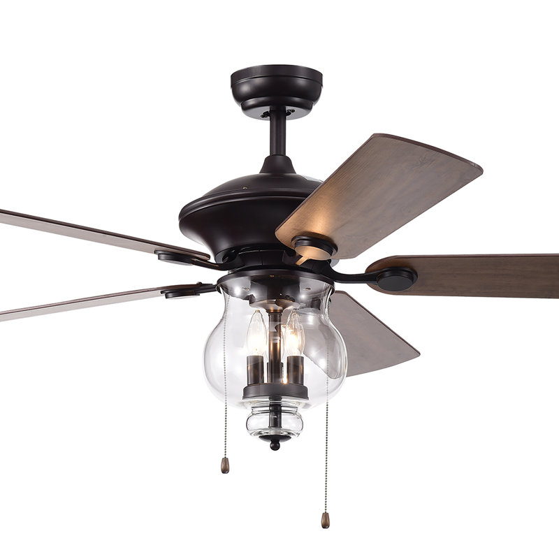 Ventilateur de plafond standard à 5 pales de 52 po avec chaînette et ensemble d'éclairage inclus Osiris