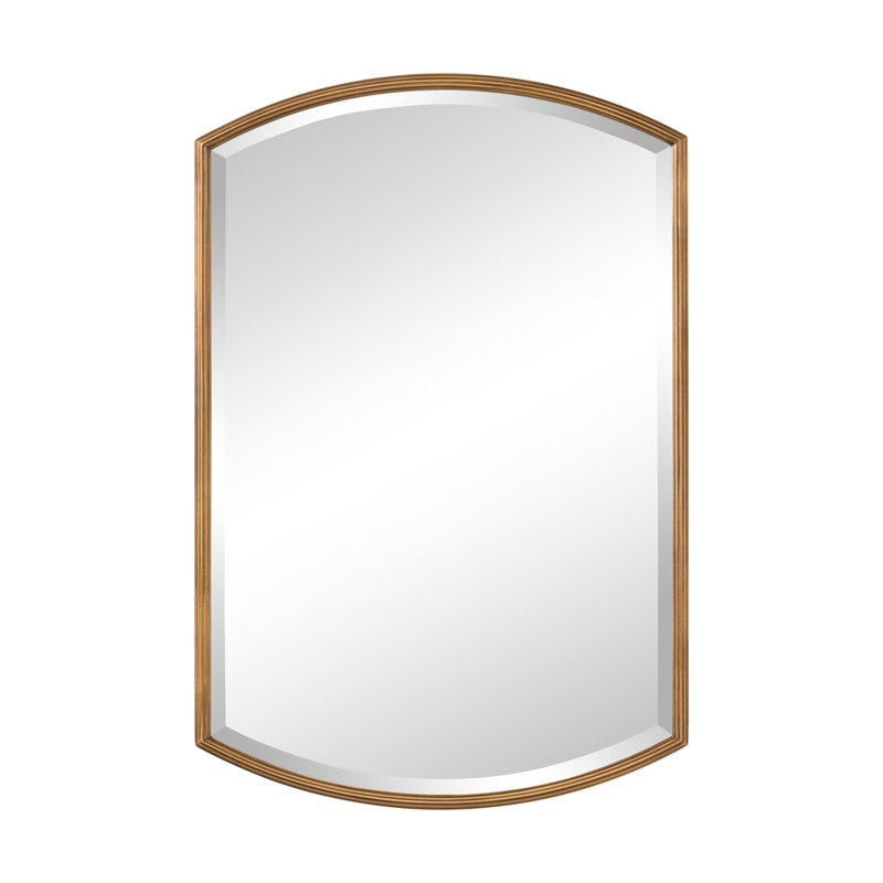 Vanity Gold arched metal wall mirror 