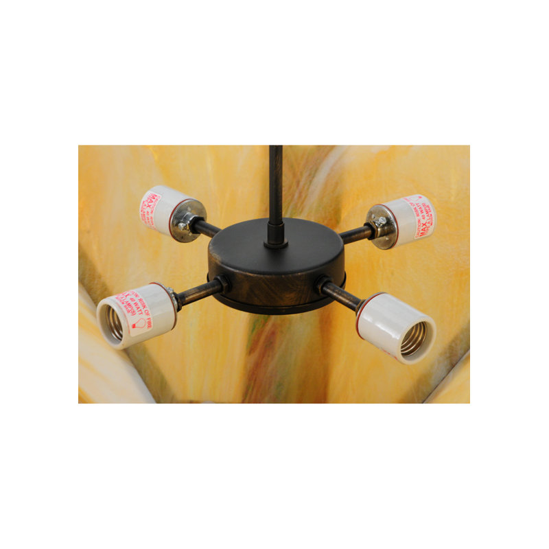 Luminaire suspendu géométrique unique à 4 lumières