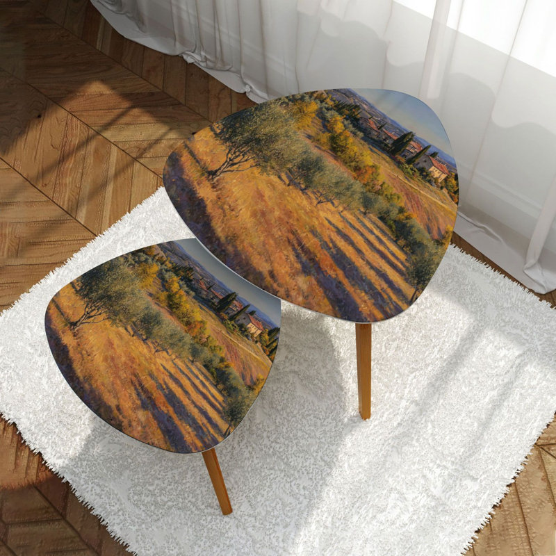 Ensemble de 2 tables basses gigognes Triangle