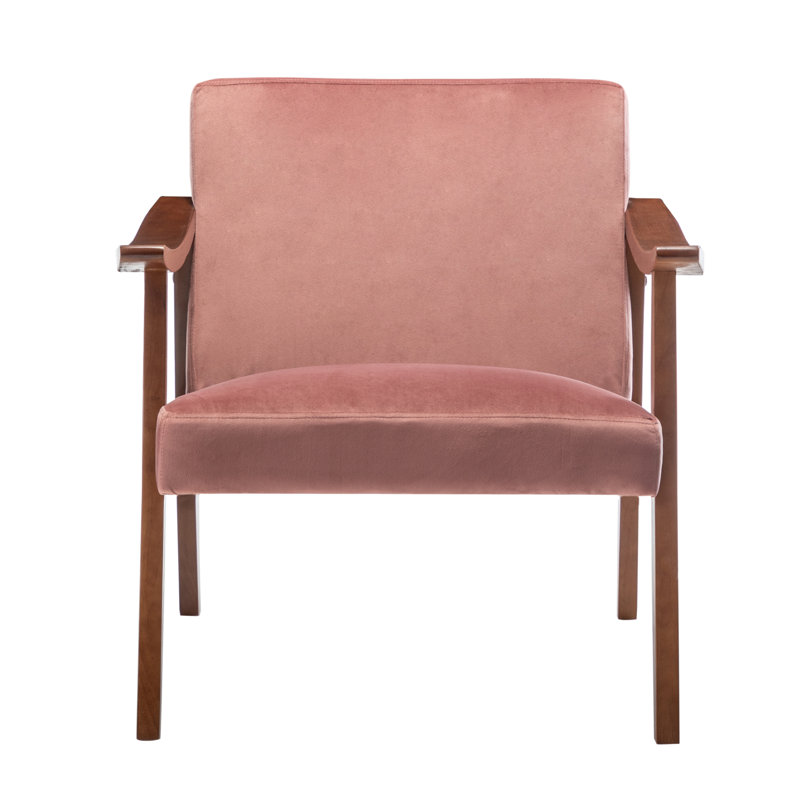 Ashu Upholstered Armchair, Rose Velvet