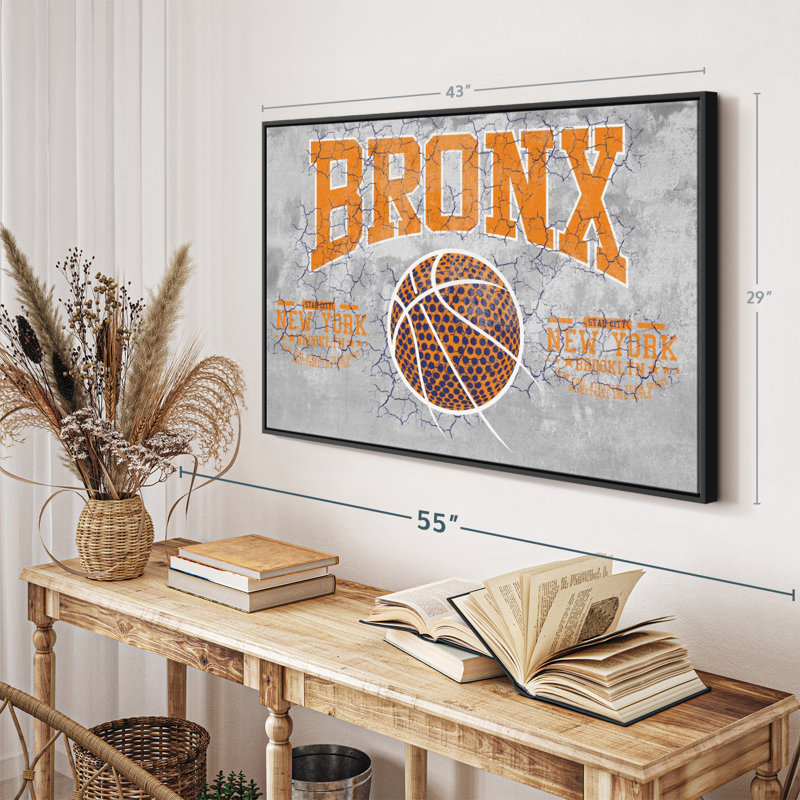 «Bronx NY Basketball Canvas Print», H 29 po x l 43 po