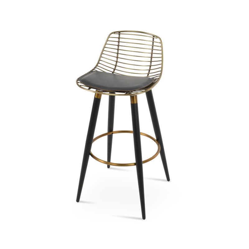 Tabourets Tiger Mini Ana, Noir / Laiton, gris