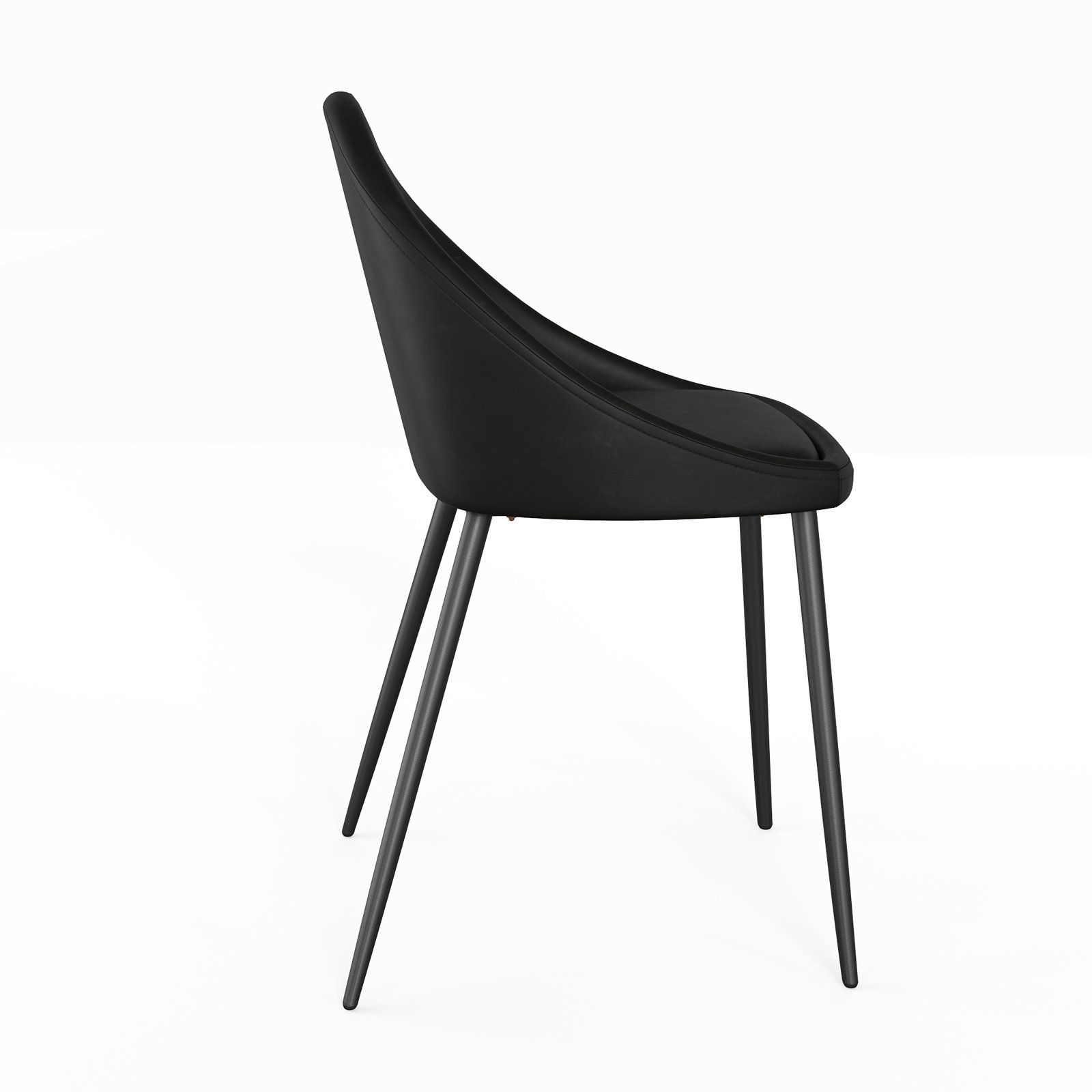 Holmes Side Chair, Midnight Black Vegan Leather