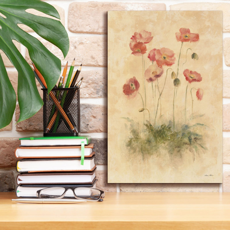 «Sunshine Poppies» par Cheri Blum, art mural sur toile, H 18 po x l 12 po x P 0,75 po