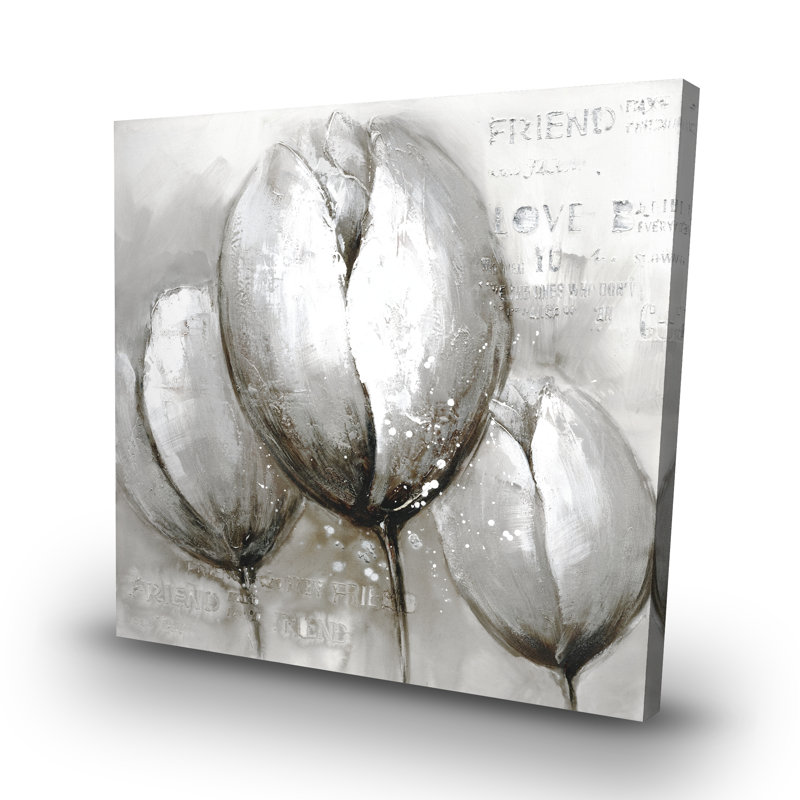 Three tulips - 32"x32" art on canvas
