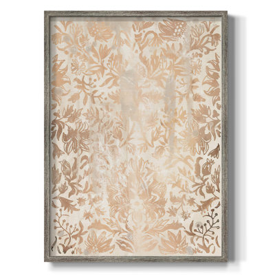 Walnut Damask I Framed Print - Solid Wood