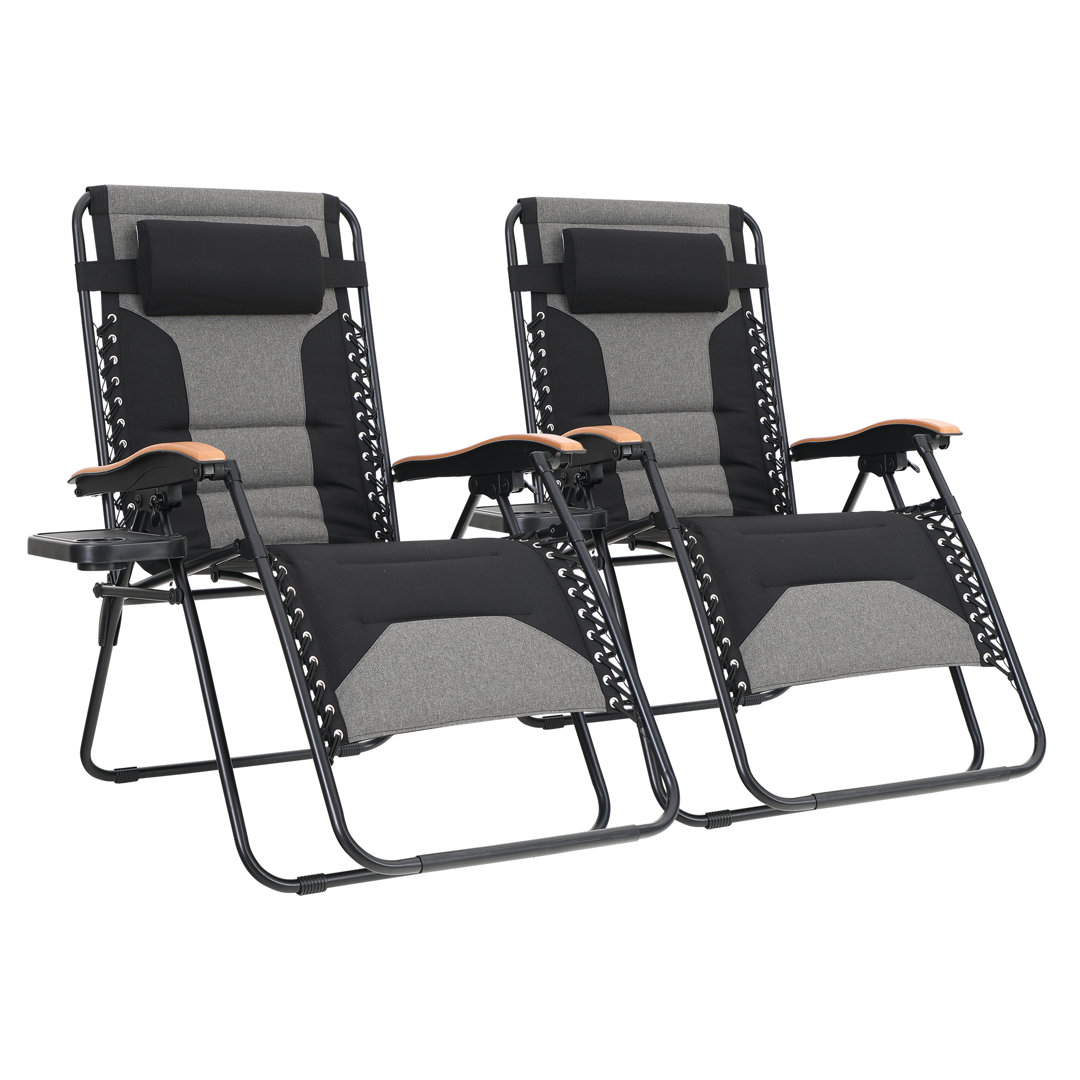 Talecia Reclining Zero Gravity Chair with Cushion (Set of 2) Arlmont & Co.