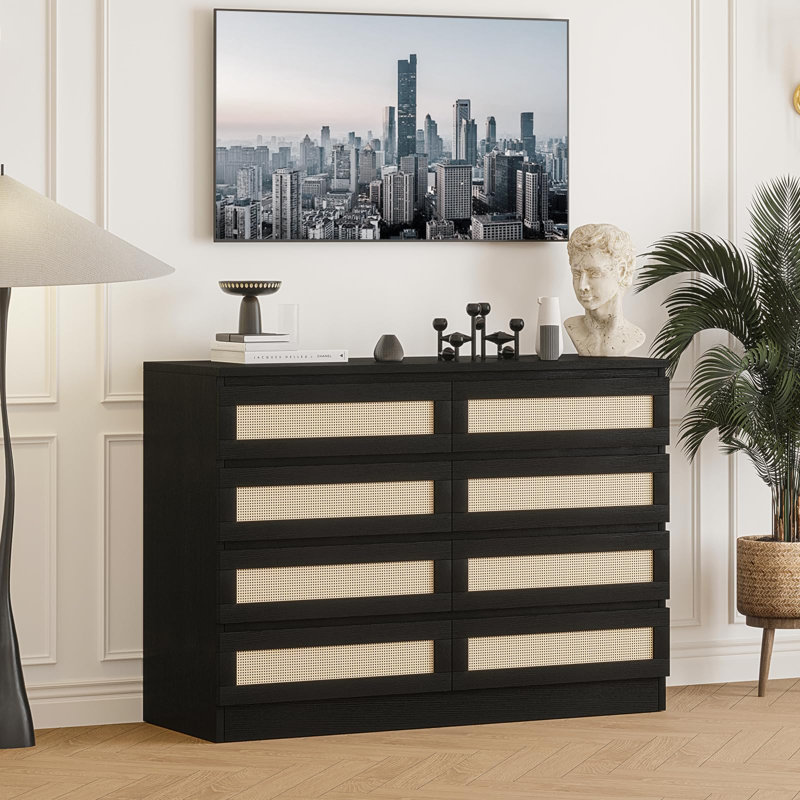 34.8 cm W Chest of 8 Drawers, Black