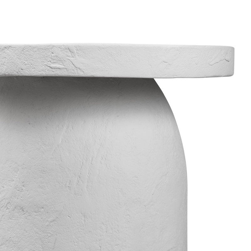 Paz Outdoor End Table, Plaster Molded