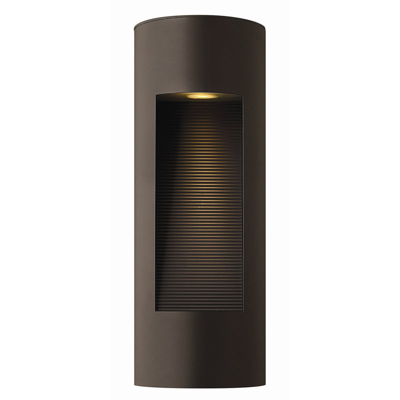 Luna LED 2-Light Outdoor Flush Mount, Halogen, Titanium, 16" H x 6" W x 3.5" D