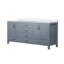 Meuble-lavabo double gris foncé l 72 po x P 22 po avec comptoir en quartz blanc-250825475-250825477
