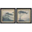 «Minimal Blue Grey Mountain Mountain Landscape Calm Asian Inspired Decor», impression encadrée sur papier dans la chambre principale, 2 pièces-123831166-123831167