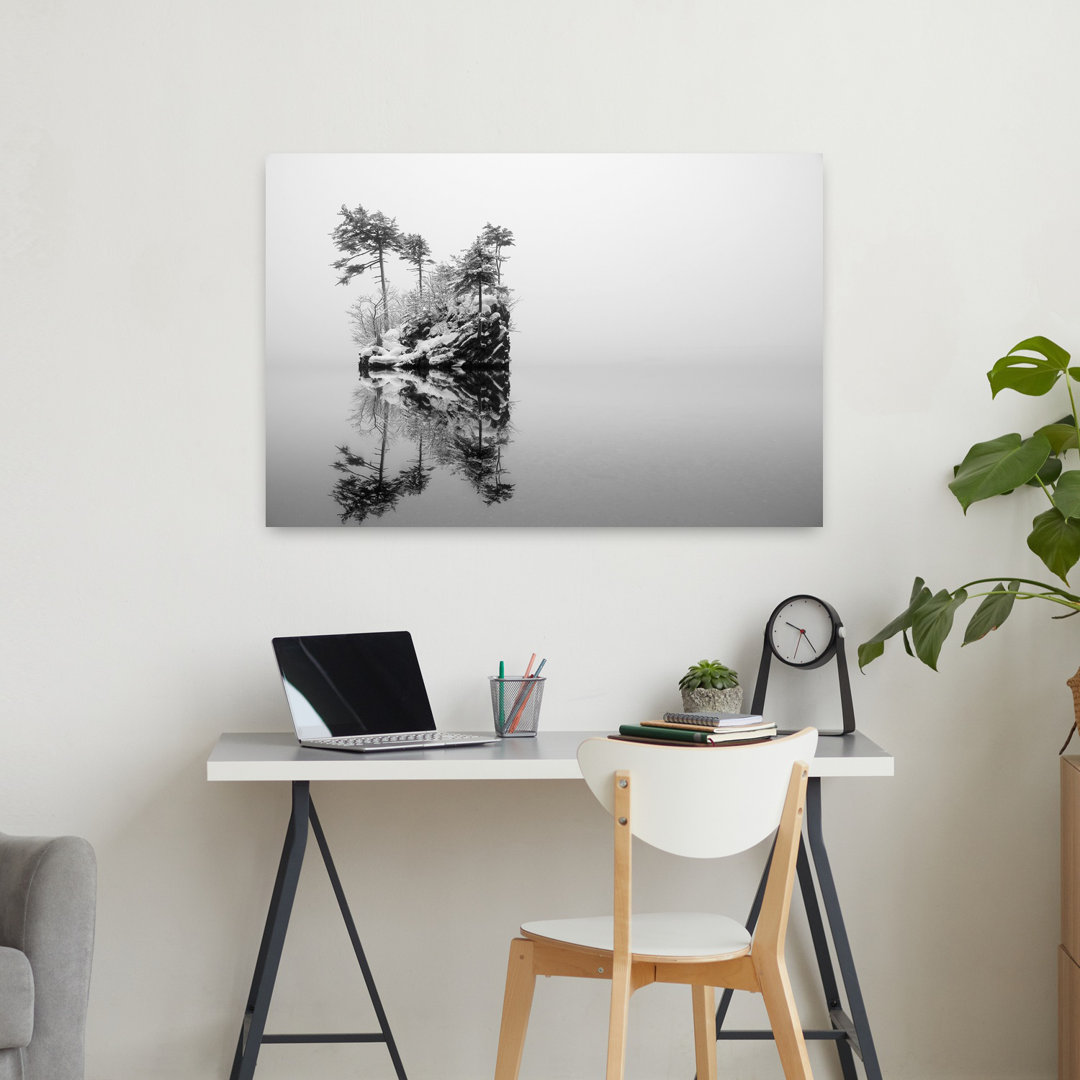Contemporary Art Peaceful Serene Tranquil Pine Tree Landscape Seascape Wall Art