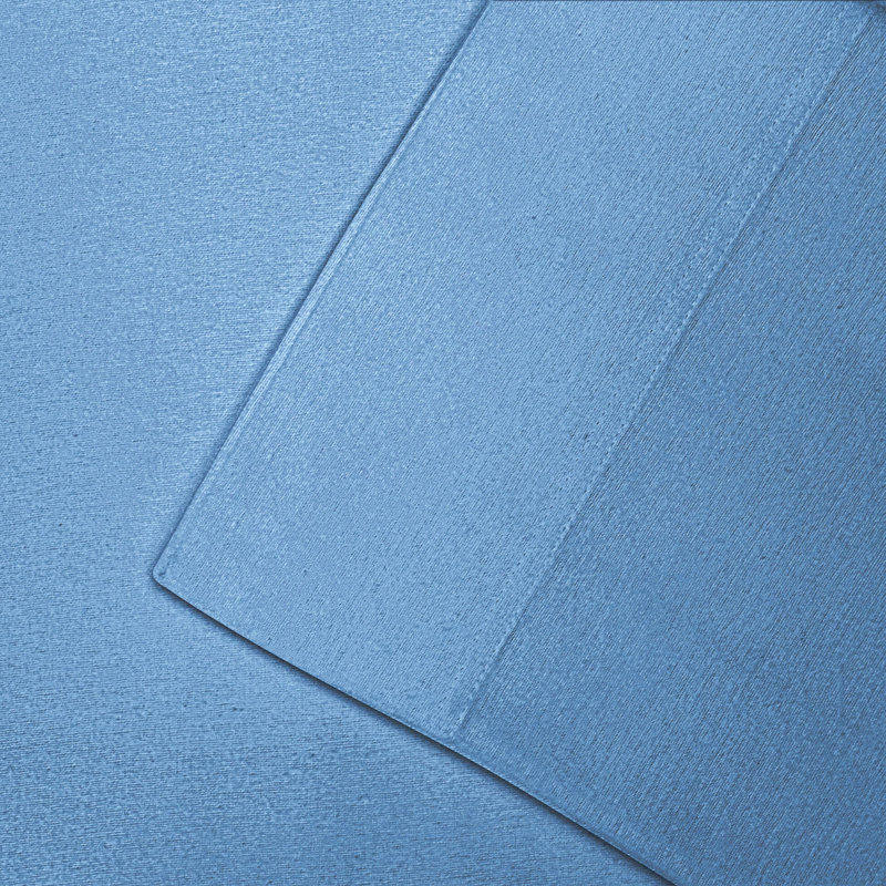 Light Blue Cotton Flannel Deep Pocket Full Sheet Set
