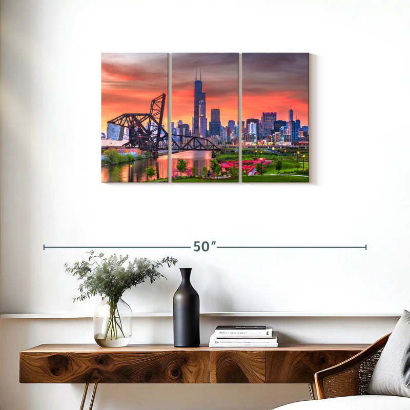 Downtown Chicago Skyline, 20" H x 33" W
