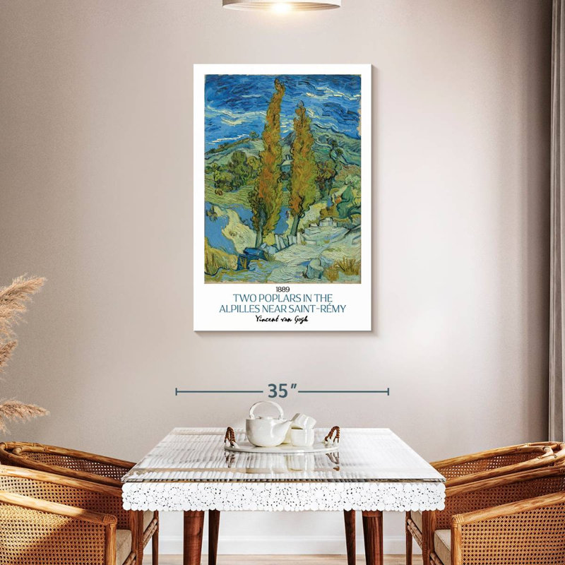 Affiche de l'exposition Deux peupliers Van Gogh, H 45 po x l 30 po