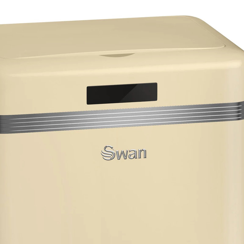 Retro Metal Motion Sensor Kitchen Trash Can - 45L, Cream