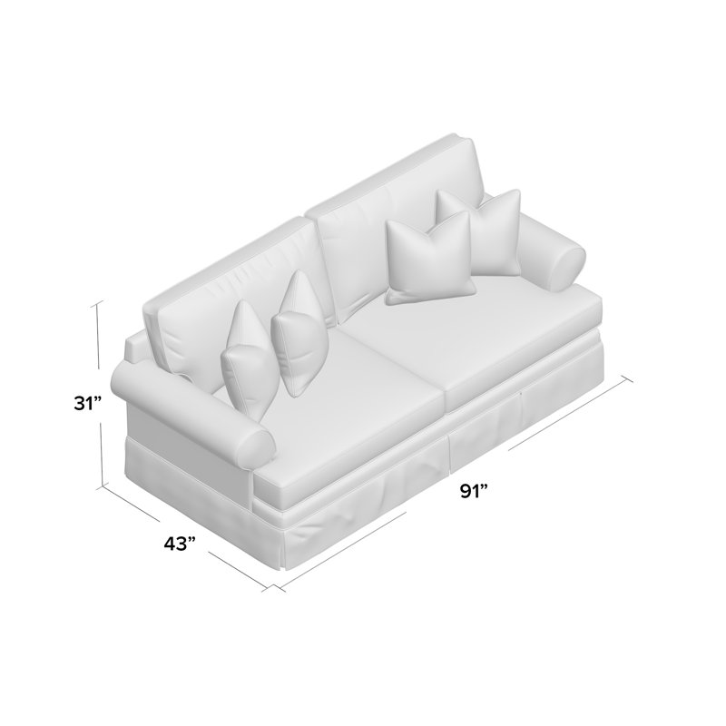 Brookner Upholstered 91'' Sofa, Cast Slate Sunbrella® Plainweave