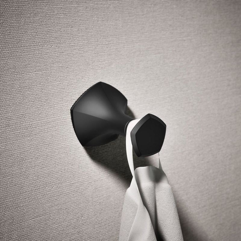 Occasion® Wall Mounted Robe Hook, Matte Black