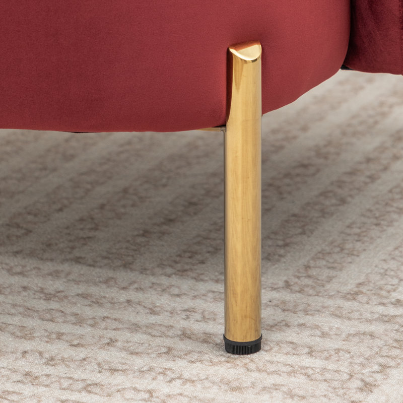 Chaise d'appoint rembourrée Edward, Rouge