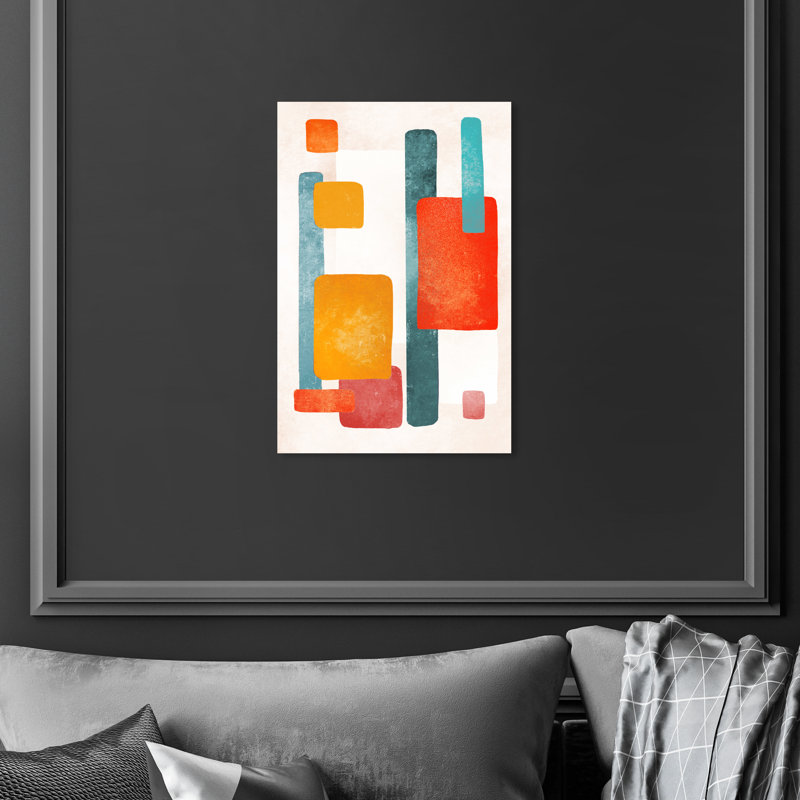 «Blue and Orange Love», reproduction d'impression sur toile, Toile tendue, H 15 po x l 10 po x P 1,5 po