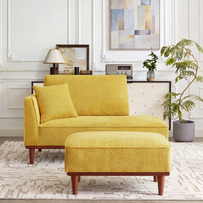 Finken Upholstered Chaise Lounge and Stool