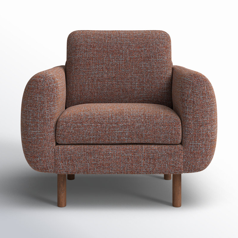 Leno Upholstered Armchair, Caramel Performance Chenille