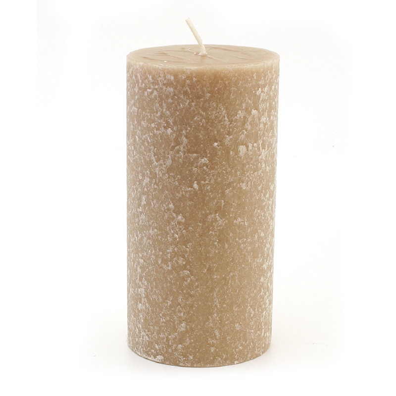 Timberline Unscented Pillar Candle, Taupe, 6" H x 3" W x 3" D