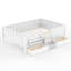 Grand lit pour enfants avec tablettes intégrées et tiroirs de rangement, escalier de sécurité et garde-corps, blanc-130068552-130068554
