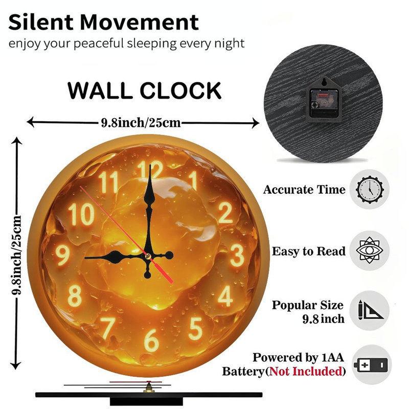 Horloge en chiffres dorés
