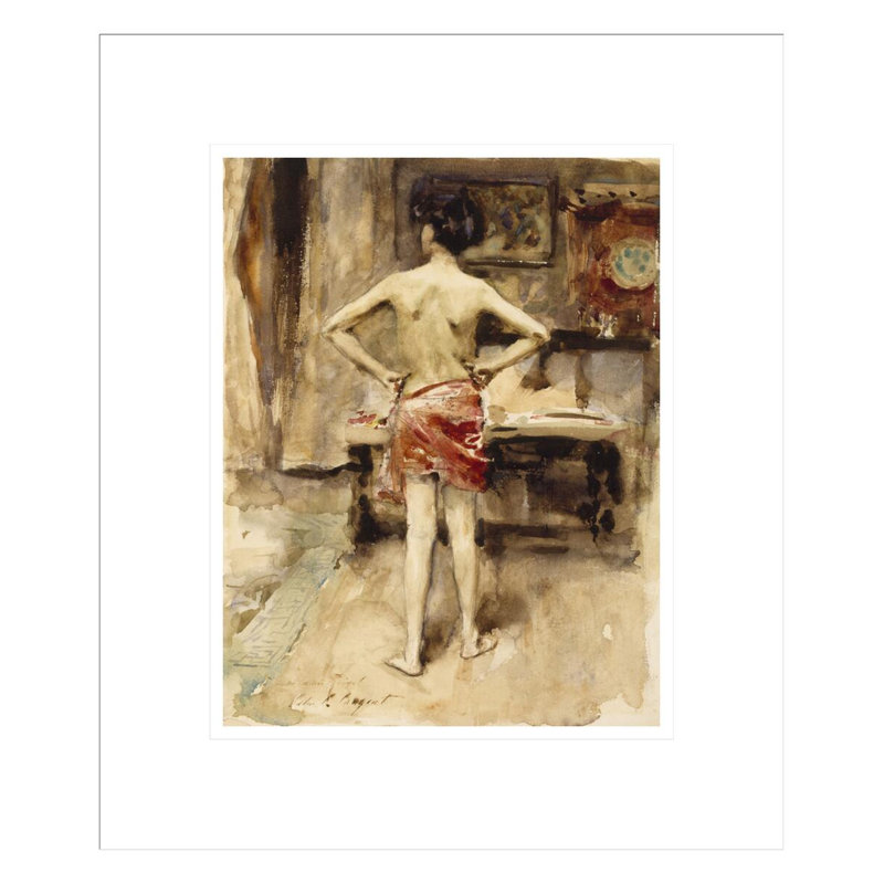«The Model» par John Singer Sargent - impression giclée encadrée, H 16,16 po x l 13,75 po