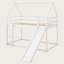 Lit simple superposé avec glissoire et échelle, structure en bois massif avec garde-corps, lit superposé pour chambre d'enfant-1200288289