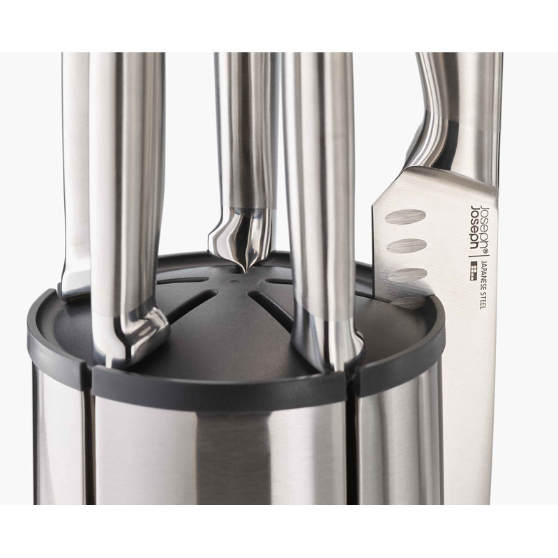 Joseph Joseph Elevate Steel 5-Piece Knife Set with Stainless Steel Carousel