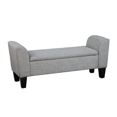 Claire Upholstered Flip Top Storage Bench with Arms