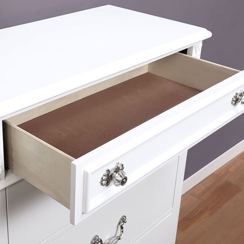 Commode en bois massif 5 tiroirs Melnik