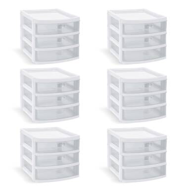 Gracious Living Mini 2 Drawer Desktop Organizer with Flip Top, White (2 Pack)