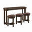 4 Piece Bar Table Set with 3 PU Upholstered Bar Stools-1772954716