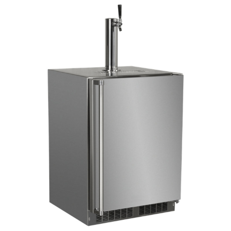 5.7 Cubic Feet Stainless Steel Outdoor Built-In Kegerator with Door Lock and Adjustable Temperature