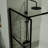 34" Black Shower Screen Door For - Clear Tempered Glass Adjustable Support To Wall Easy Assembly Walk-In , Black, 3 Style Any Space & Installation