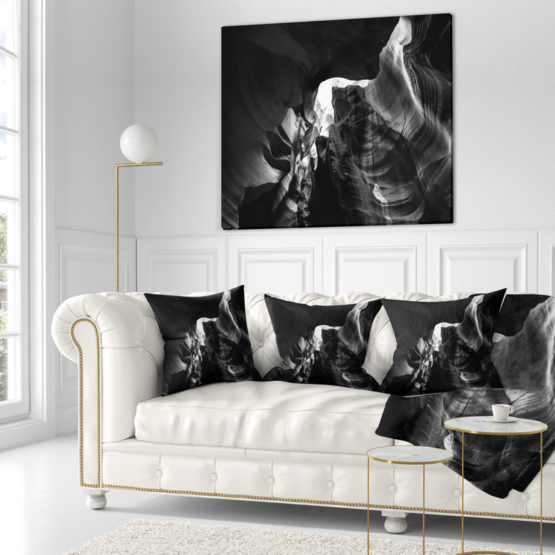 Coussin noir et blanc Antelope Canyon, 16 po x 1 po, Type de produit