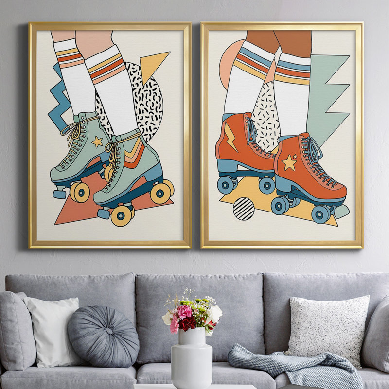 Let It Roll I - Toile encadrée de qualité supérieure - prête à être accrochée, Cadre doré, H 24,5 po x l 37 po x P 2,5 po